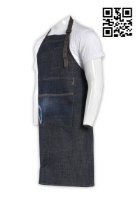 AP061 custom made denim apron printed logo pattern apron tailor jeans apron jeans made online order supplier company